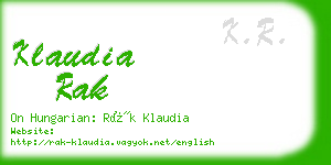 klaudia rak business card